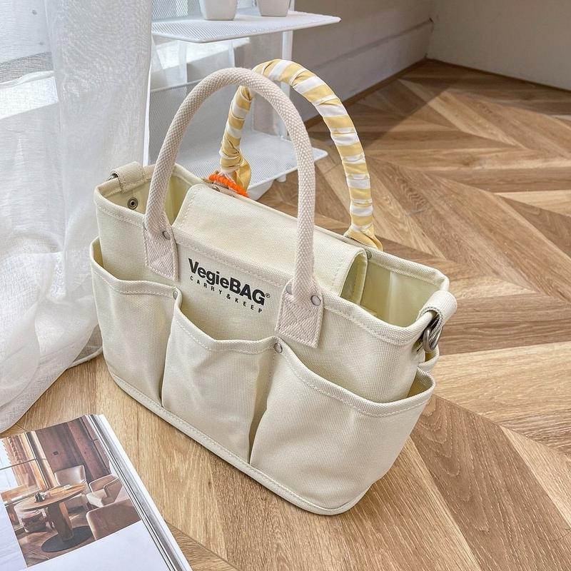  Túi Xách Balo Bỉm Sữa Vegiebag Đa Năng Hàn Quốc Size 40*30*18cm Kem 