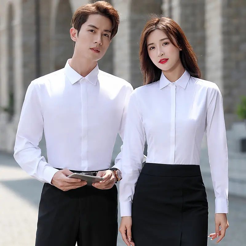 Men's Wrinkle-Free Business Shirt - Short/Long Sleeve Office Shirts with Custom Logo Printing |   Premium Work Uniform (Wholesale Available)