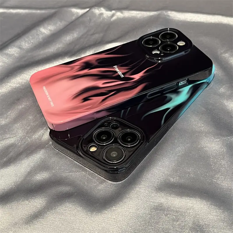 Hard Shell Flame Phone Case for Iphone 11 12 13 14 Pro Max 15pro 7 8 plus X 11pro 14pro 13pro Xs Max 2022 Phone Case Cover Anti-Fall16promax 16pro 16plus 16