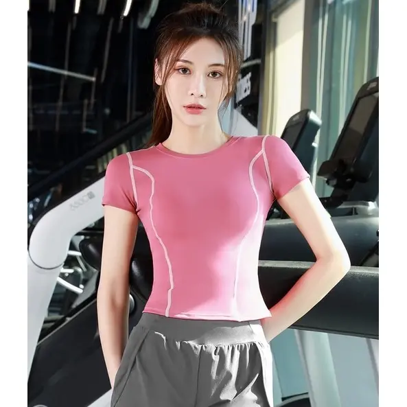 [LADIES FASHION] Atasan Lengan Pendek Olahraga Kaos Olahraga Pendek T-shirt Wanita baju Yoga 1124 sport 0