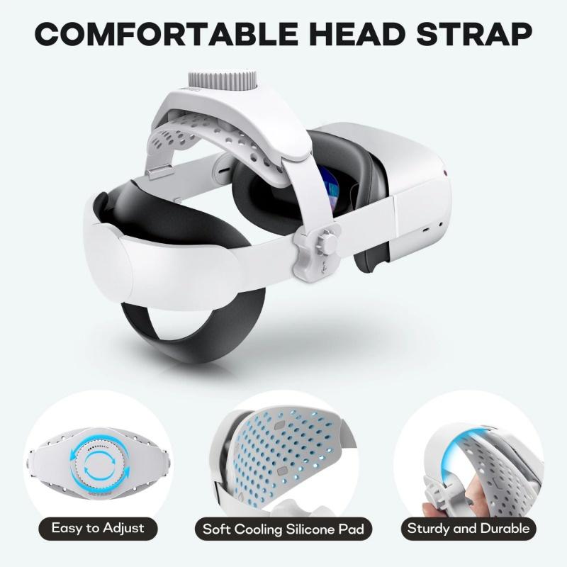 Product Introduction of Dây Đeo Đầu, Dành Cho Meta Quest 3, Vỏ Silicon, Vỏ Mặt, Phụ Kiện Tai Nghe Mũ Bảo Hiểm VR, Vỏ Bảo Vệ Chống Trầy Xước, Tương Thích Với Quest 3 / 2 / Pro / Pico4, Bao Gồm Phụ Kiện 4