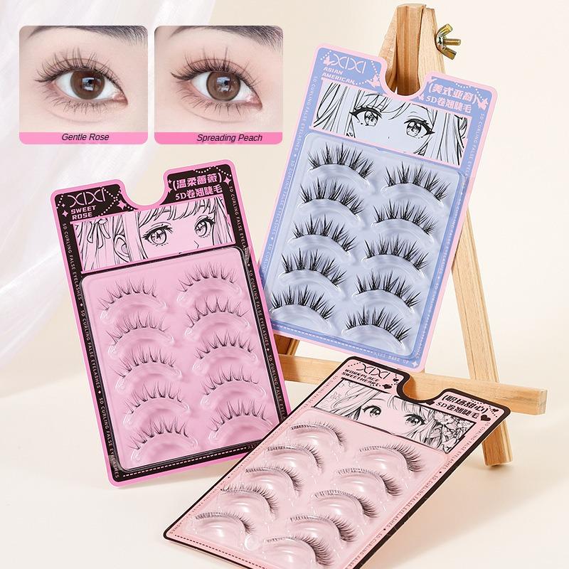 XIXI-5D Curled False Eyelash Clusters Transparent One Piece Natural Pseudo Natural Pure Pure Desire Style Manga Eyelash 3