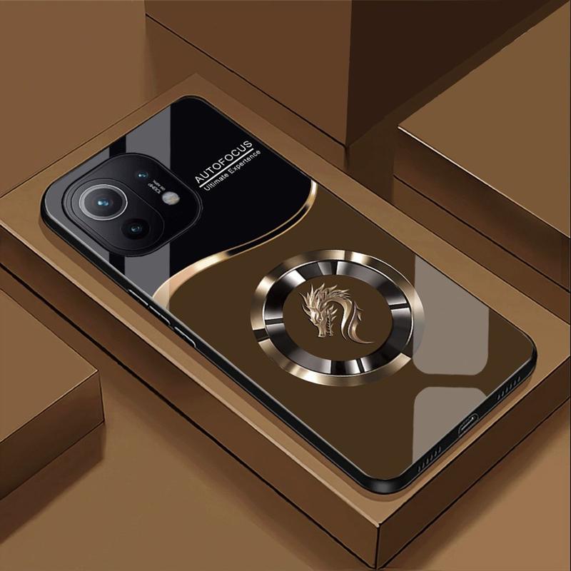 Ốp Lưng cho XIAOMI MI 11, MI 11 Lite, MI 11 LITE 5G NE Mặt kính cường lực, cao cấp Họa tiết FOCUS RỒNG