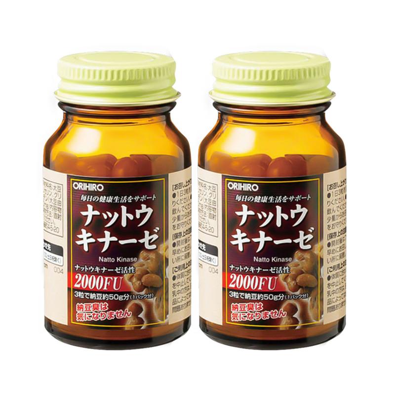 Combo 2 hộp viên uống hỗ trợ sức khỏe Orihiro Nattokinase 2000FU 60 viên