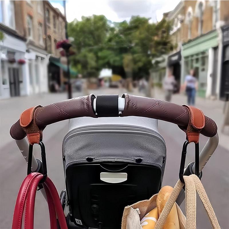 Product Introduction of 2pcs Baby Car Seat Hook, Faux Leather Accessories Stroller Hook For Hanging Bags, Easy To Use, Baby Storage & Organizers Supplies 18