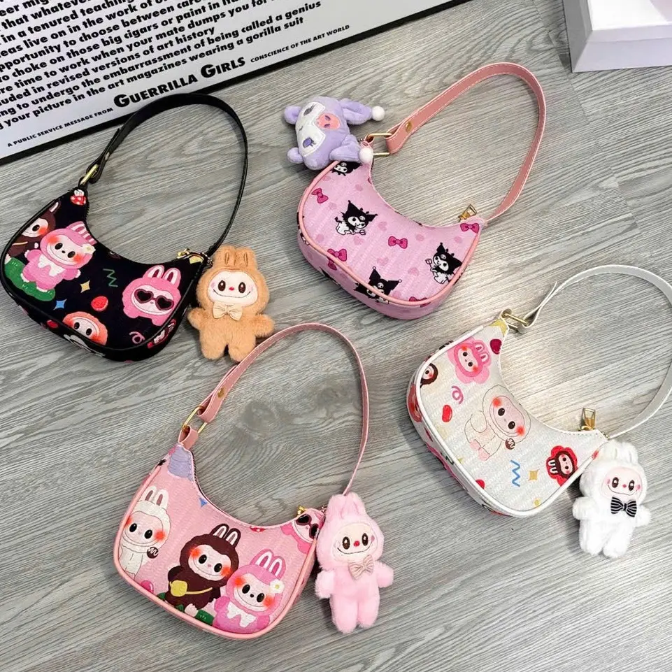 Túi mini cho bé gái kẹp nách cầm tay Labubu tặng kèm gấu xinh xắn Diomi Store 608
