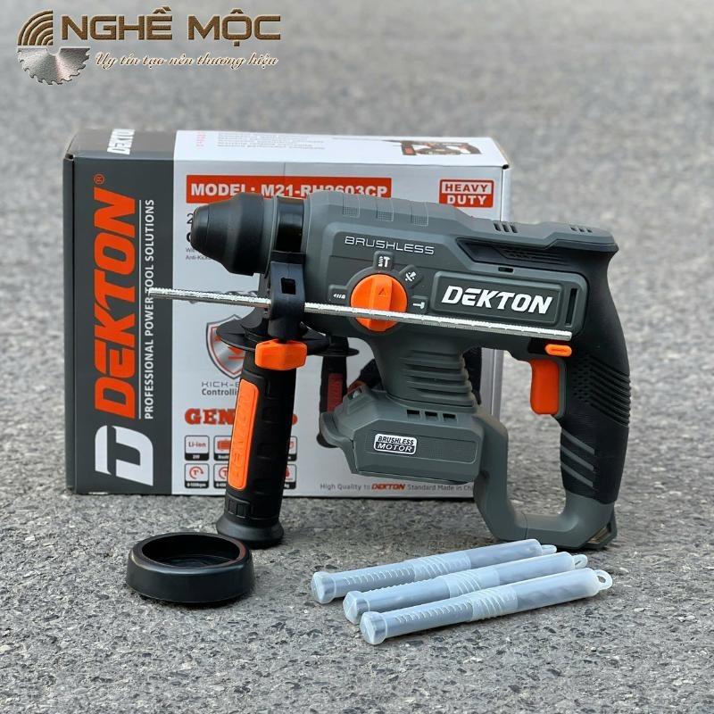 Máy khoan bê tông pin dekton M21-RH2603CP Gen 2 mẫu mới chân pin phổ thông,3 chức năng,khoan dùng pin 