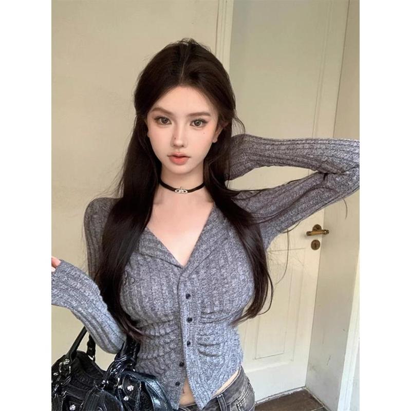Áo Cardigan Thiết Kế Độc Đáo Cao Cấp, Ngọt Ngào Và Ngầu, Áo Len Dài Tay, Dành Cho Nữ, Thích Hợp Cho Mùa Thu, Áo Sơ Mi Thêu, Bán Chạy, Phong Cách Cô Gái Nóng Bỏng 6