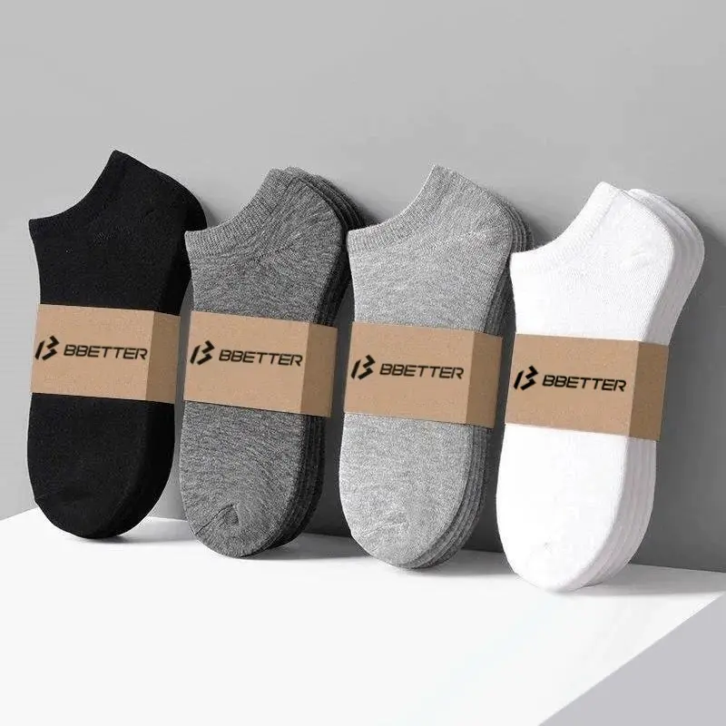 10 Pairs Unisex Socks Cotton Plain Black/White/Grey Korean Summer Breathable Ankle Socks