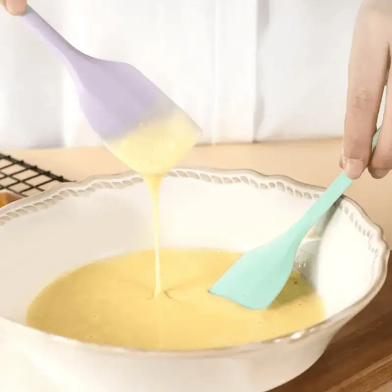 #KUP 4pcs/1pc Silicone Spatula For Cream, Jam And Butter, Easy To Clean, Suitable For Home, Restaurant, Dessert Shop, Baking Kitchen Tool Set 2