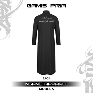 Gamis Pria Garis Reflektif Motif Keindahan Cinta Ada Dalam Doa Jubah Zipper Pria Slimfit Line Menyala Muslim Wudhu Friendly Glitter BDY3