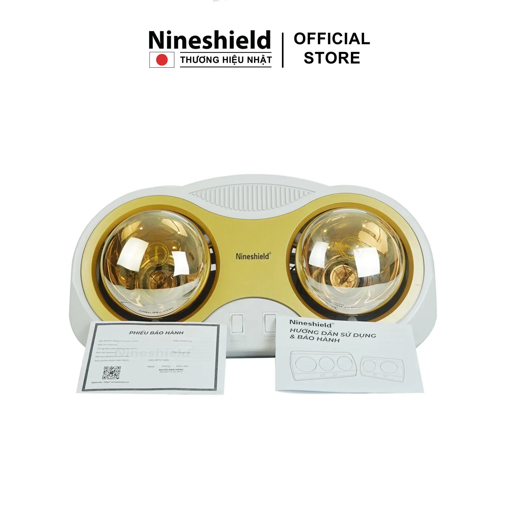 Đèn sưởi nhà tắm 2 bóng Nineshield NS032B