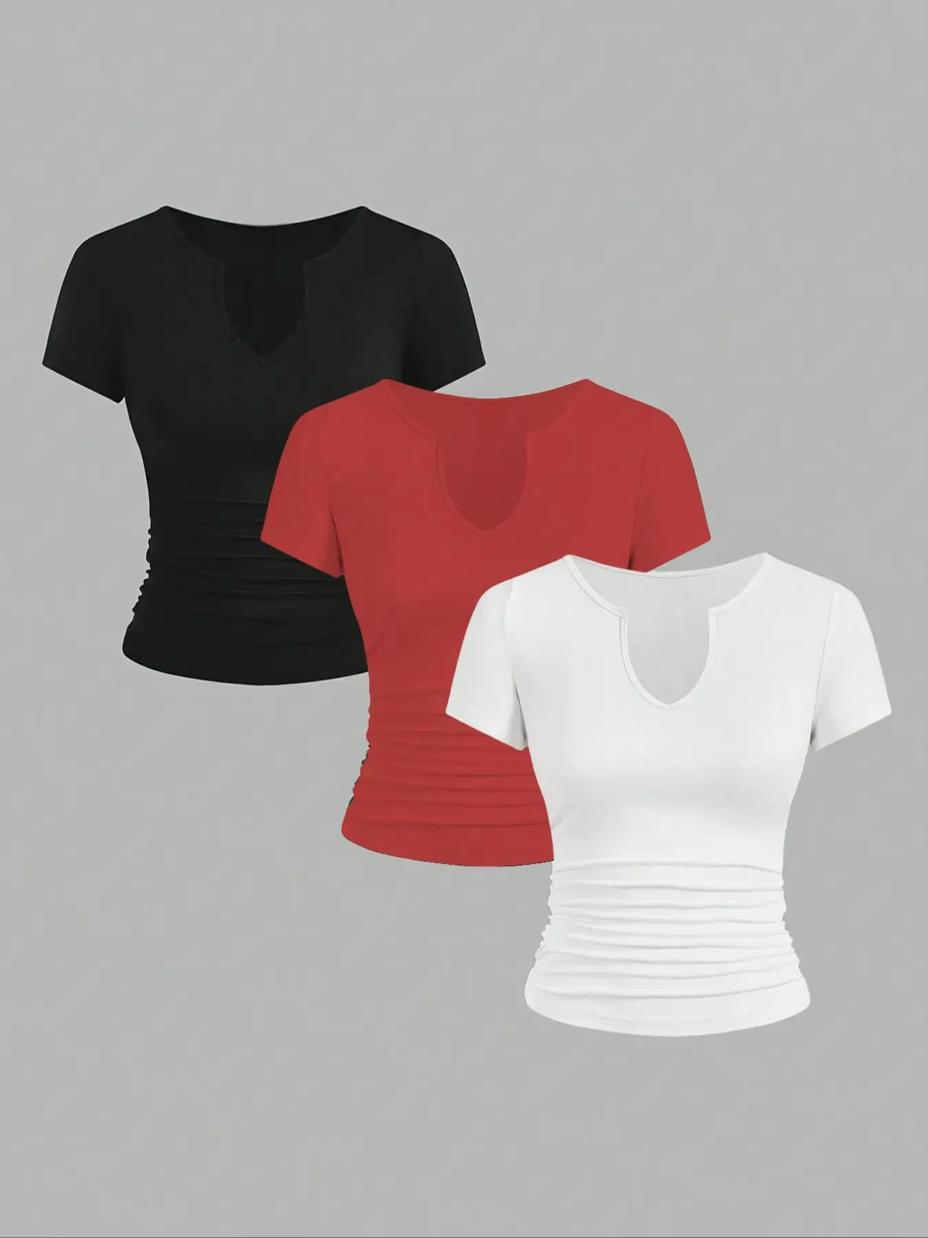Women's Solid Color Tee, Casual Basic Short Sleeve T-shirt for Daily Wear, Ladies Clothes for All Seasons