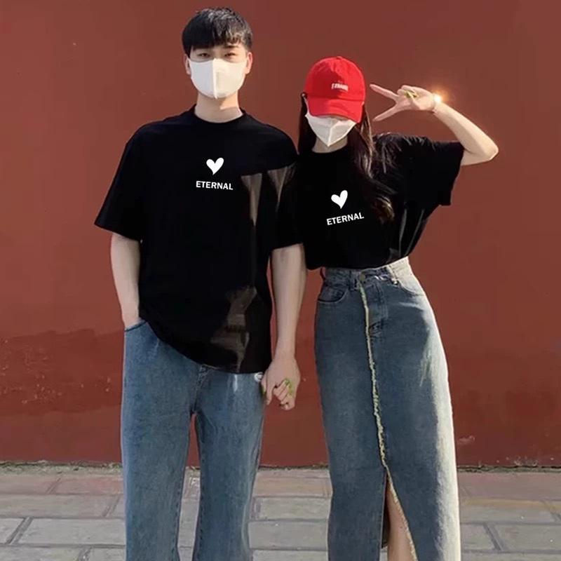Product Introduction of [Giá 1 áo] Áo thun, Áo phông mặc đôi dáng UNISEX chữ ENTERNAL nam-nữ phong cách Hàn quốc  Cotton 6