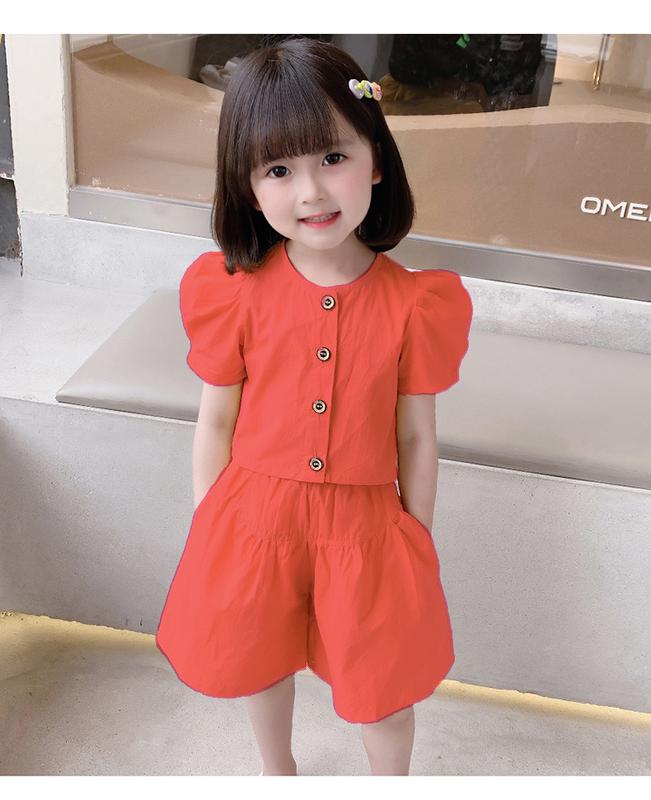 [LaGi] Bộ Đũi Bé Gái Croptop Cute - Chất  Đũi Mềm Mát, Không Xù - Size Từ 10-55kg