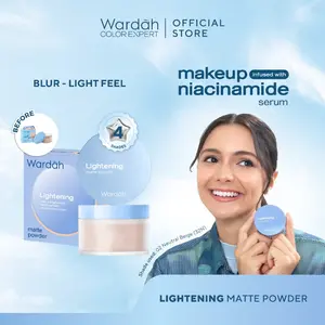 WARDAH Loose Powder Lightening Matte Powder 20 g Bedak Tabur dengan Smooth Matte Finish yang Diformulasikan dengan SPF 20 PA dan Serum Niacinamide Untuk Hasil Makeup Flawless dan Cerah Cocok Dipakai dengan Cushion - Makeup