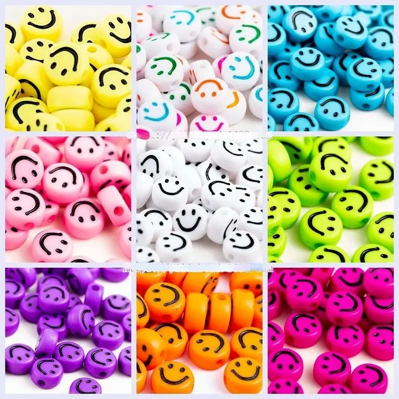 100 pc Manik Manik Smile Bulat Pipih Mote Emoji Smile Bentuk Bulat Bahan Craft Diy Ukuran 6mm Raziq 11 Store Kerajinan 5