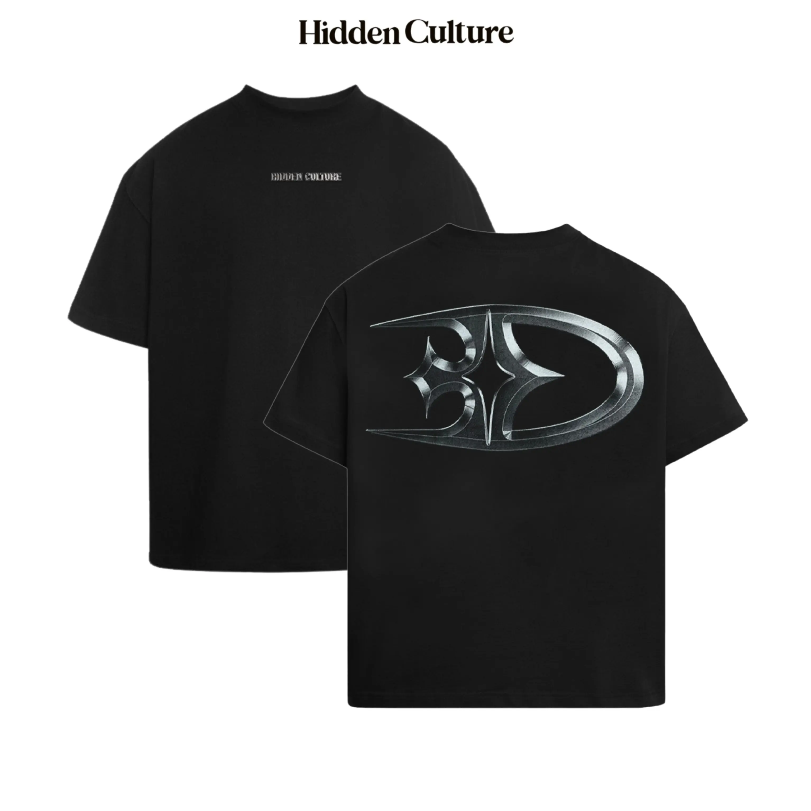 Áo Thun BASIC METALIC LOGO - Hidden Culture - Form Boxy - Black