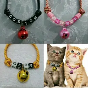 TALI KALUNG KUCING NAMA DAN LONCENG BISA RIQUEST NAMA ANABUL ANDA TINGGAL CHET SELLER BAGUS DI PAKAI DI BINATANG KESAYANGAN ANDA DI RUMAH