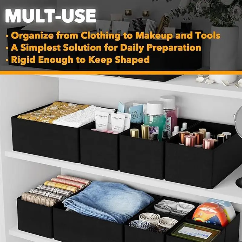 Drawer Organizer, 12pcs/set Foldable Clothes Storage Box, Underwear Storage Box, Socks Storage Box, Home Organizer for Bedroom 3