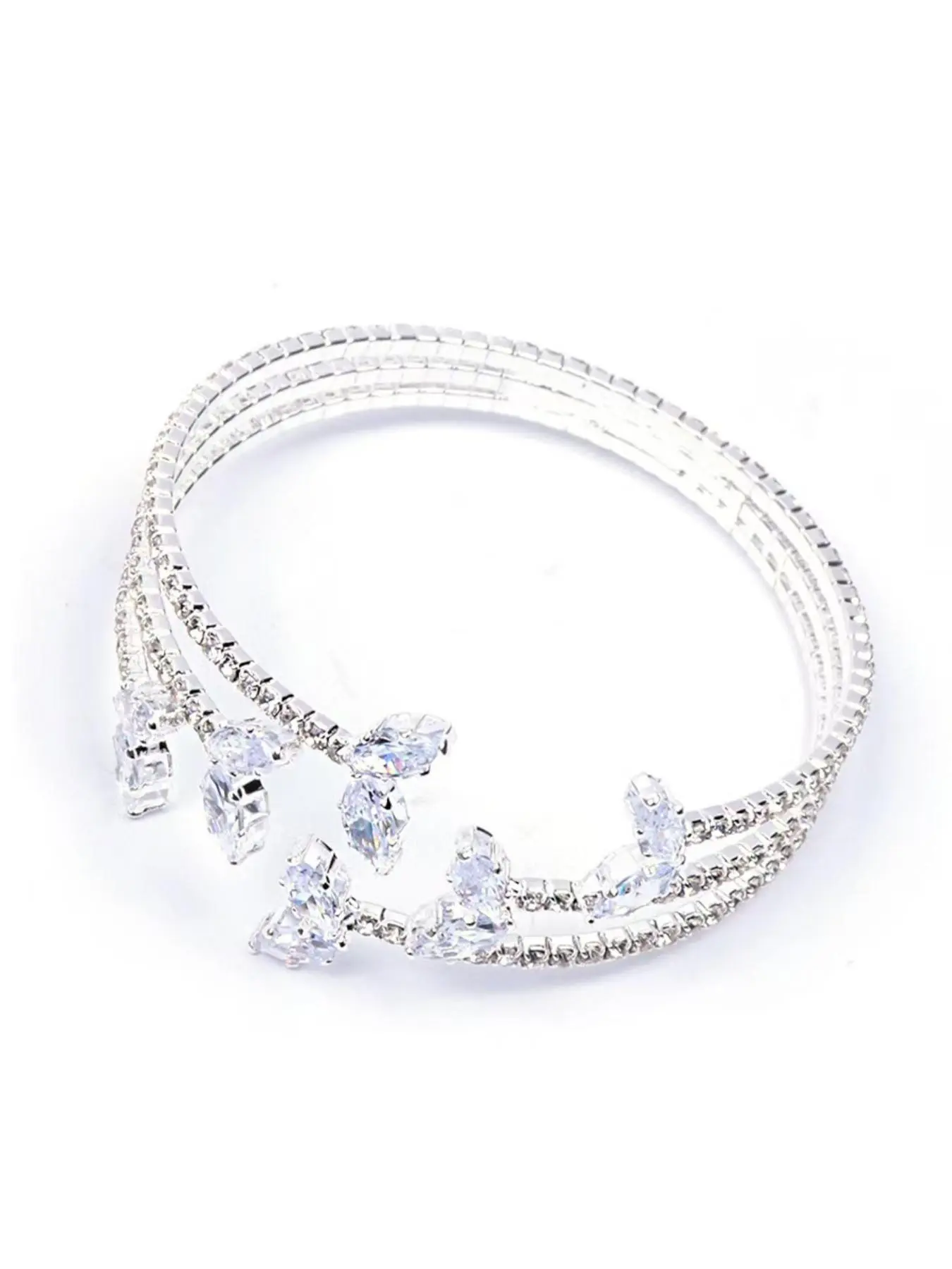 Women's Elegant Rhinestone Decorated Bracelet, Exquisite Trendy Bracelet, Fashionable Jewelry for Women & Girls for Daily & Party Decoration