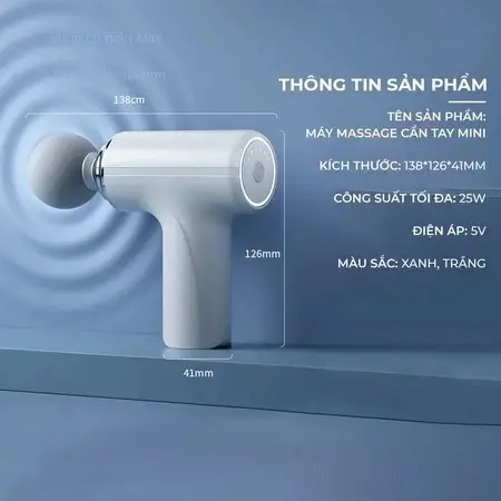 (Mẫu Mới) Máy massage cầm tay 4 đầu 6 chế độ trị nhức mỏi vai gáy, đau giãn cơ 4
