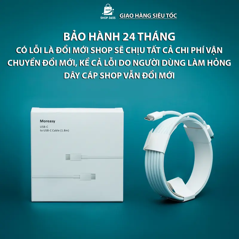 Dây cáp sạc nhanh cho ip 15 - 16 và các dòng máy android dài 1.8M công suất dẫn điện 120W 1