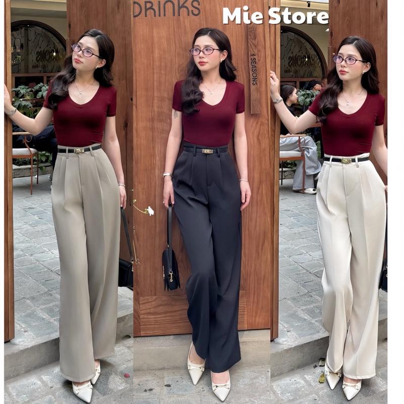 QUẦN SUÔNG GOLD NHẬT 1 CÚC DÀI MỀM RŨ BASSIC Pants