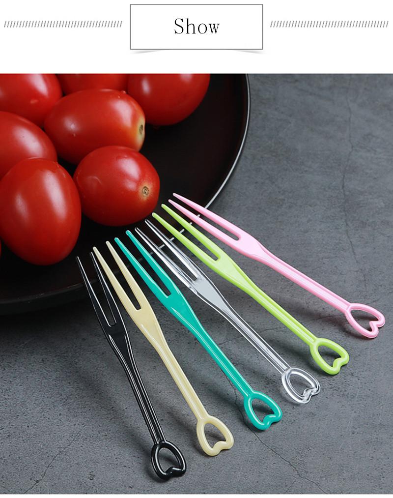 Product Introduction of 100Pcs Fruit Fork Cake Dessert Food Fruit Pick Children Snack Mini Party Festival Love Tableware Decoration Plastic Toothpick 9