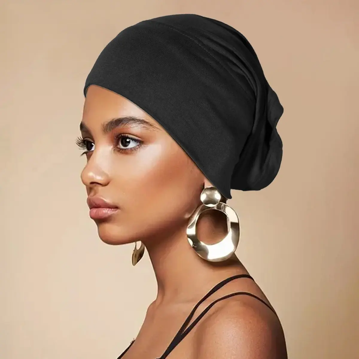 No Pilling, No Fading, Multi-Color Smoke Pipe Cap Solid Color Pure Cotton Mercerized Cotton Bottoming Hood Cotton Scarf Women's Elastic Breathable