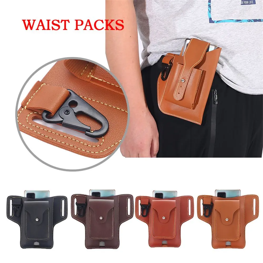 Outdoor PU Leather Passport Holder Organizers Casual Pouch Key Holder Belt Pouch Waist Bag Belt Wallet Bag Certificates