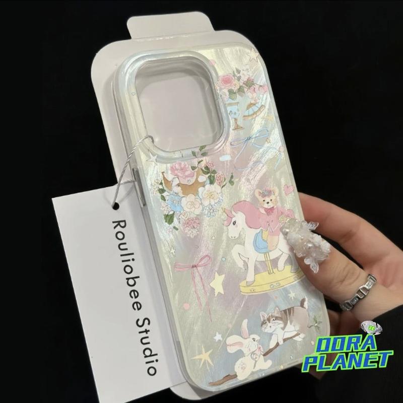 Fantasy Unicorn Monster Phone Case For IPhone 14PLUS X XSMAX 13MINI 15PLUS 13 12 11 XS XR X 7PLUS 8PLUS SE2 SE3 15 14 SE2020 Anti-Drop Feather Silver Gradual Protective Case 0