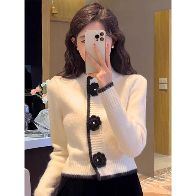 Áo Len Nữ Dài Tay Hàn Quốc Hàng Mới Về Mùa Thu Áo Cardigan Phong Cách SS24