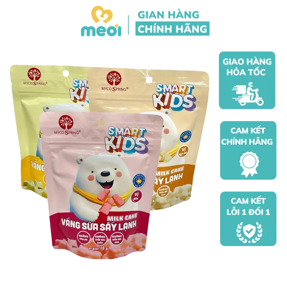 Váng sữa sấy Smart Kids vị dâu/hạt dẻ/vani 18g, bổ sung dinh dưỡng cho bé từ 8 tháng tuổi - Mẹ Ơi