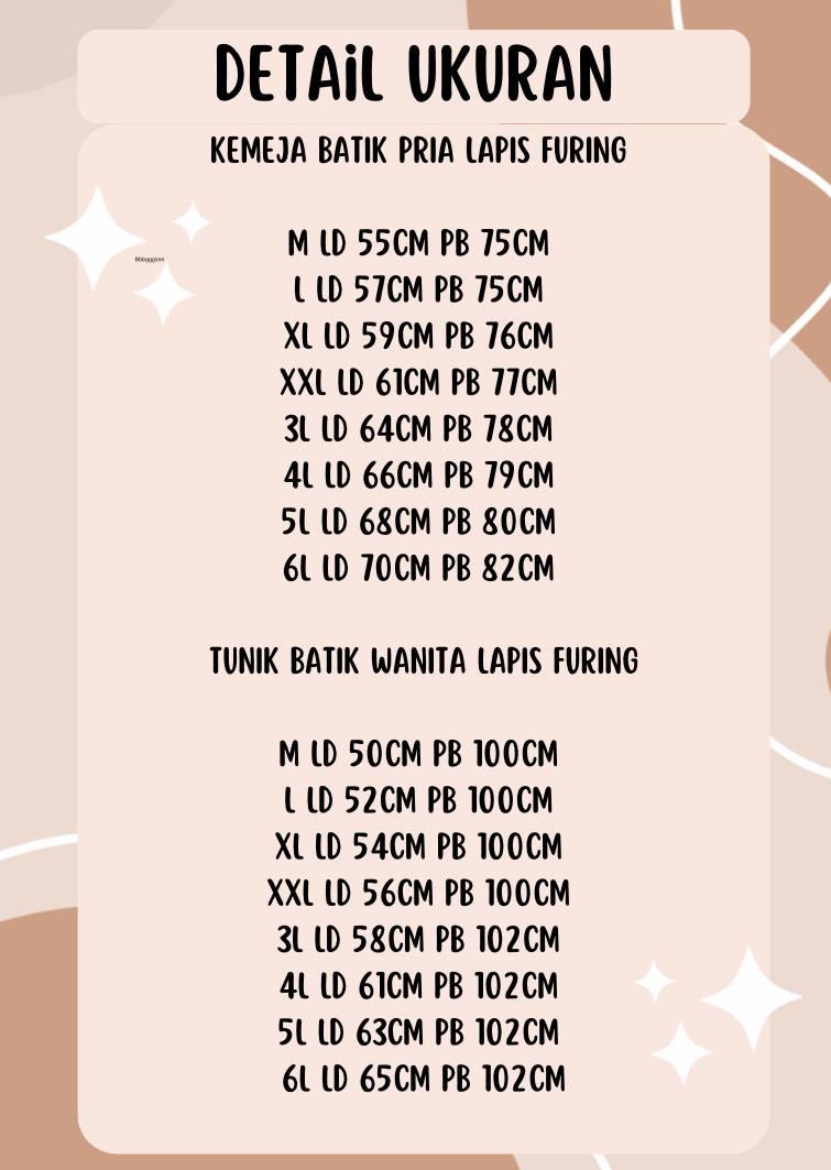 Product Introduction of Lakshmi Batik Kemeja Batik Pria Modern Atasan Tunik Wanita Modern Lengan Panjang Motif Ratna Full Furing M sampai 5L Baju Katun Dewasa Celana Pendek 1