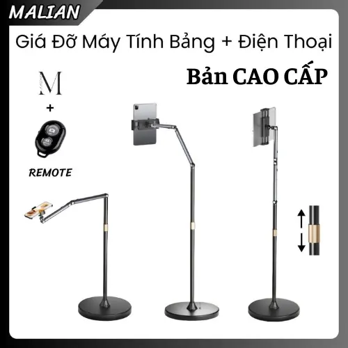 Giá Đỡ Tablet Ipad Điện Thoại Quay Video, Livestream, Xem Phim, Giải Trí Đa Năng Có Vòng Xoay Chỉnh Cao Thấp Tiện Lợi Phụ Kiện Phone