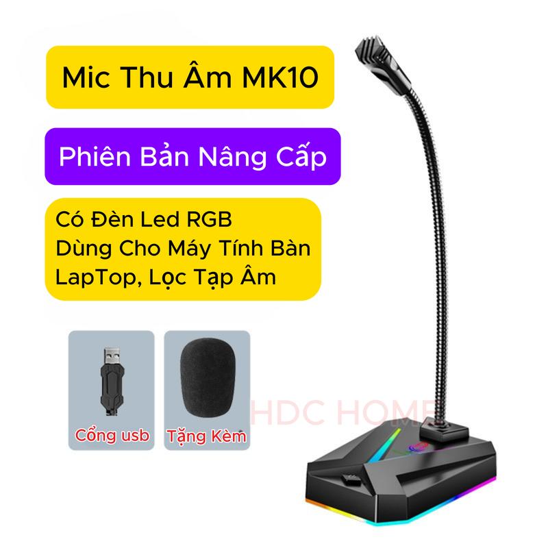 Micro Thu Âm MK10 Lọc Tiếng Ồn Cho Máy Tính Bàn Laptop PC Dùng Để Đàm Thoại Dạy Học Online Chơi Game