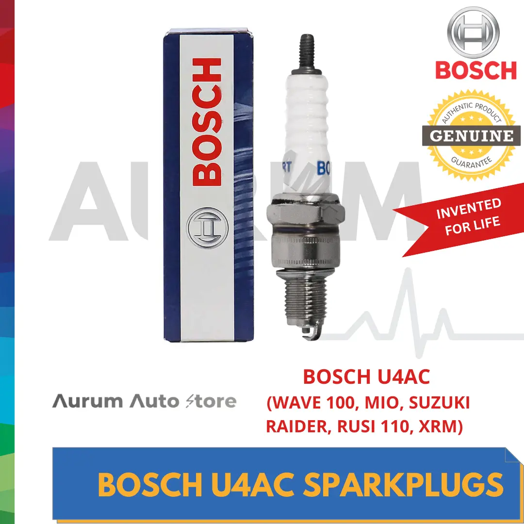 Bosch U4AC Sparkplug for Mio, Wave 100, Rusi , XRM motorcycle spark ...