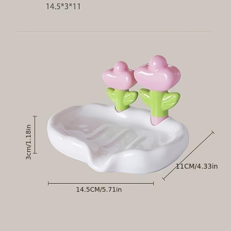 Đĩa Đựng Xà Phòng, Thiết Kế Sáng Tạo Và Dễ Thương, Khay Đựng Xà Phòng Thoát Nước, Giá Đỡ Xà Phòng Trang Trí Hoa, Giá Để Xà Phòng Cho Phòng Tắm, Giá Để Đồ Xà Phòng, Trang Trí Nội Thất, Phụ Kiện Phòng Tắm, Mua 1 Tặng 1 4
