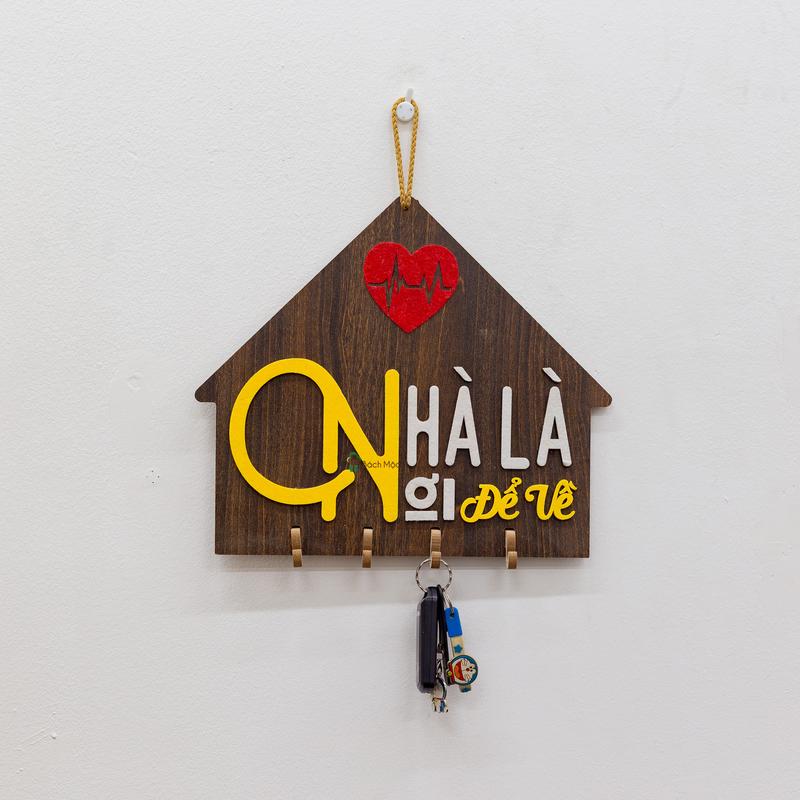 Bảng Gỗ Móc Khóa Trang Trí Phòng Ngủ, Phòng Khách, Phòng Bếp, Decor Phòng, Treo Tường từ nhà Bách Mộc