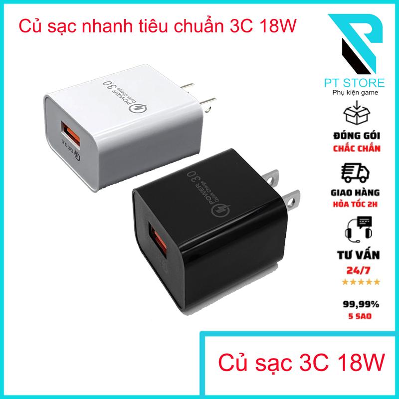 Củ sạc nhanh 18W tiêu chuẩn 3C hỗ trợ chuẩn sạc QC3.0, FastCharge, dùng được cho các sò lạnh Memo CX07, AL-11 Pro, X76 Pro, GT31....
