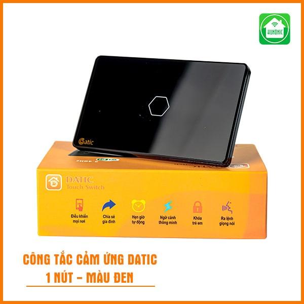 Công Tắc Cảm Ứng Thông Minh HUNONIC DATIC 1 Nút Đen/Trắng Điều Khiển Từ Xa Bằng Điện Thoại Wifi - Chính hãng Bluetooth Bảo hành của nhà sản xuất 0