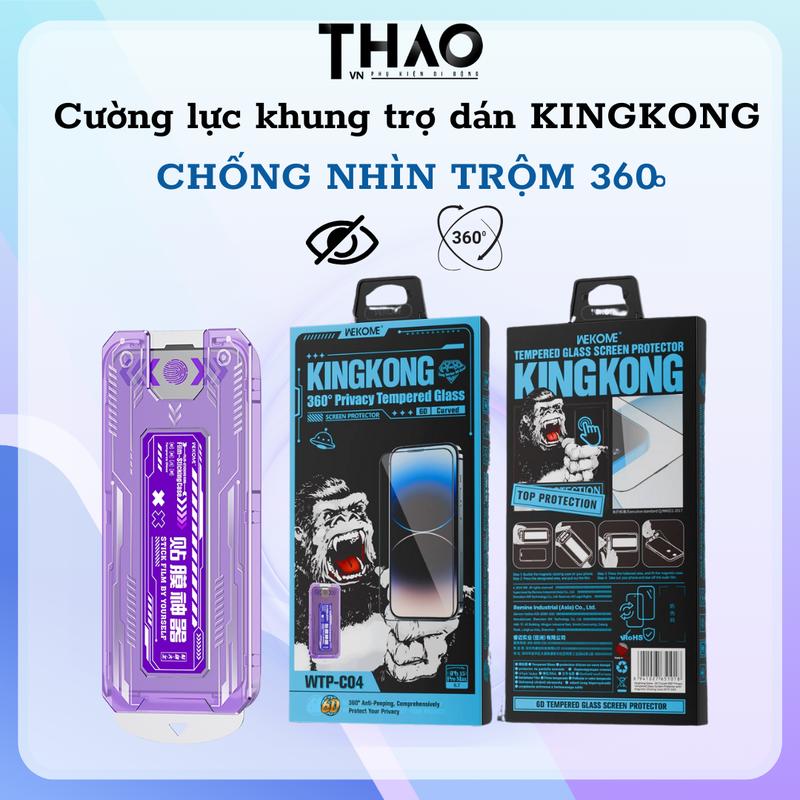 [Chống nhìn trộm 360°] Kính Cường Lực Khung Trợ Dán KINGKONG WEKOME WTP-C04 Chống Nhìn Trộm 360 độ dành cho iPhone,chống nhìn trộm 4 cạnh, giúp bảo vệ điện thoại khỏi va đập và trầy xước Phụ Kiện