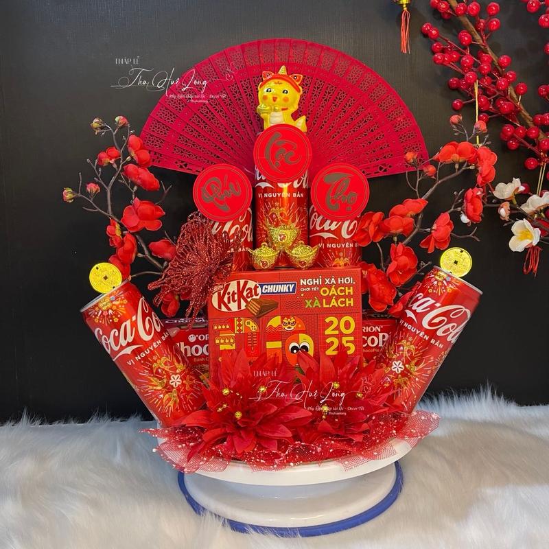 B4- Set phụ kiện trang trí Tháp bánh Bộ phụ kiện- set phụ kiện Tết tháp nước tài lộc tráp nhỏ mẫu danisa kẹo 2025