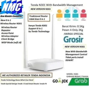 Tenda N301 Router Wiireless 300Mbps 2 Antena
