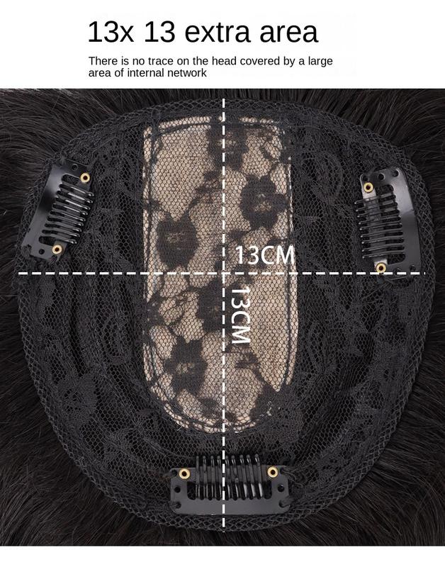 Product Introduction of 8*12 13*13 100% Human Hair Piece Black And Mocha Brown Hair Topper Hair Replacement Cover White Hair Breathable And Lightweight Wig Increase Hair Volume For Woman 11