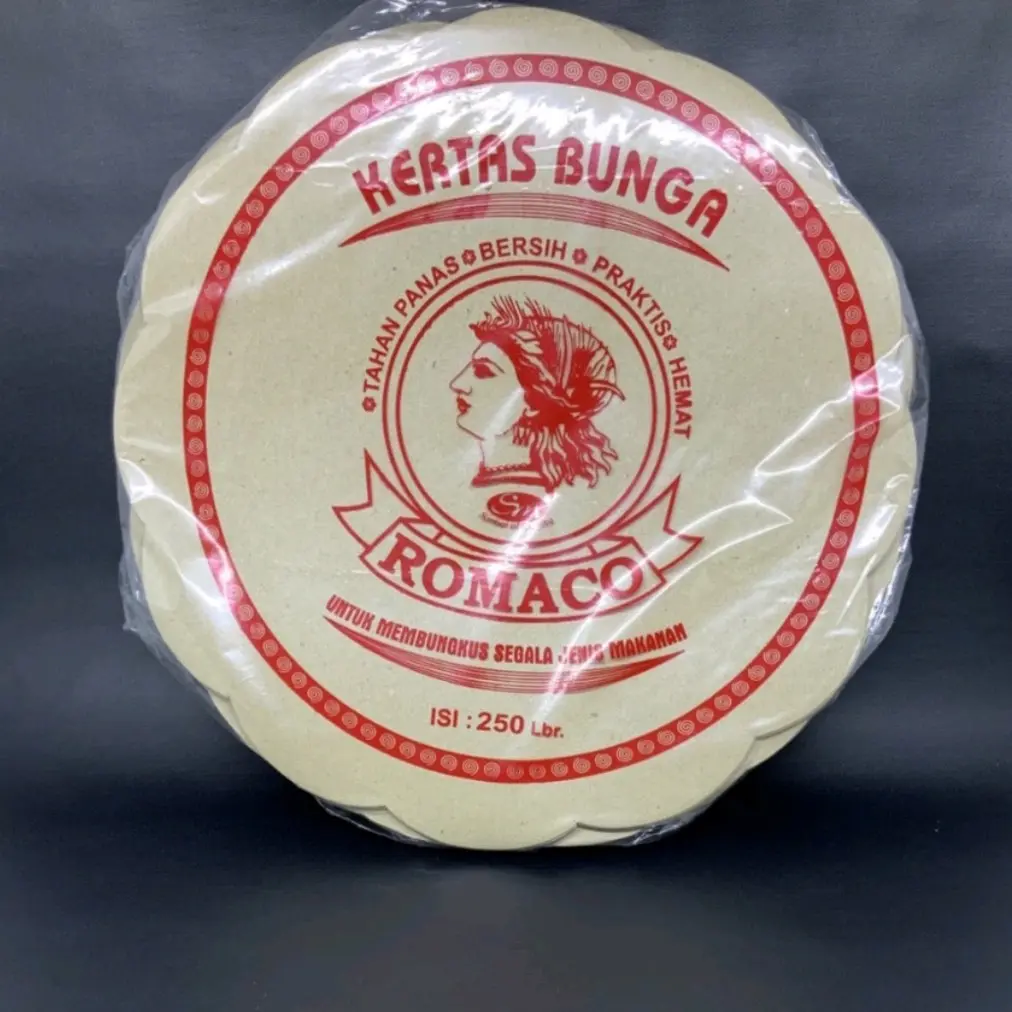 Kertas Nasi Bunga Isi 250 Merah Lembar Piring Nasi Alas Nasi Bunga Piring Rotan atau Piring Lidi