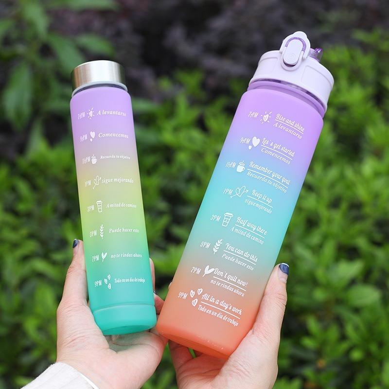Product Introduction of 900-2000ml 3pcs Set with Time Graduated Space Cup Gradient Water Cup High Capacity Plastic Cups Portable Outdoor Travel Gym Bottles 25