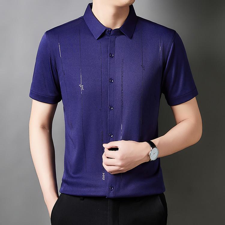 Product Introduction of Men's Casual Polo Shirt Short Sleeve Breathable Easy Versatile Striped Design 19