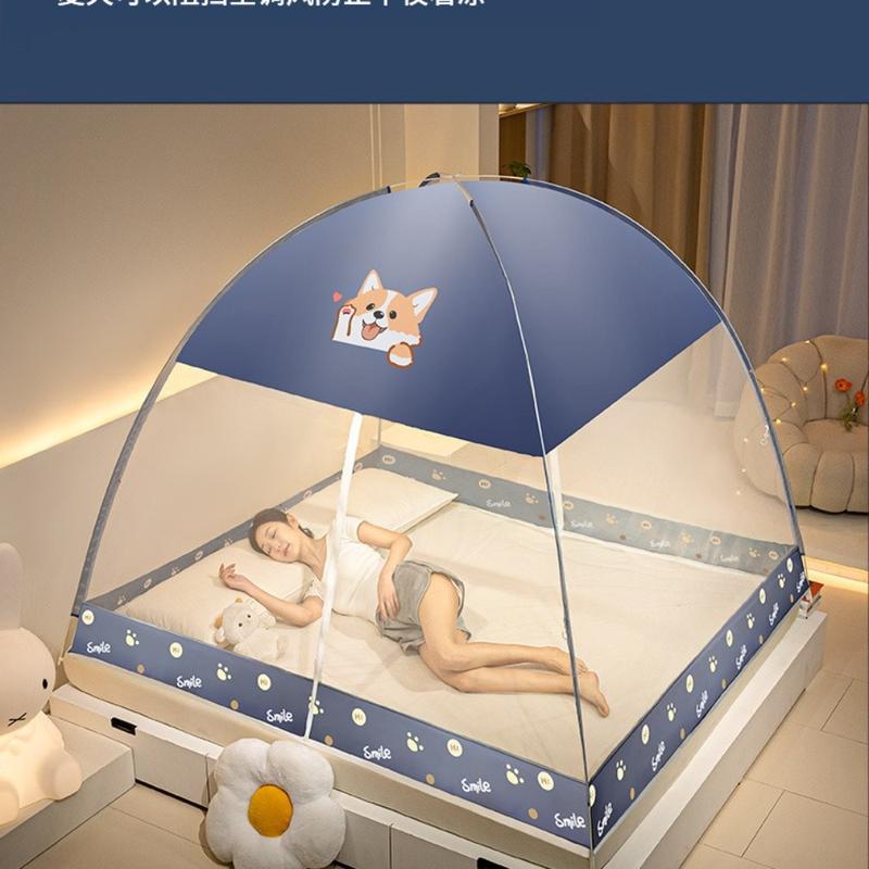 Product Introduction of Universal No installation Yurt Mosquito Net Pop-up Dual Door Folding Mosquito Net Fully Enclosed Anti-mosquito Bed Cover for Summer 27